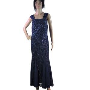 SHEIN Elegant Navy Maxi Dress